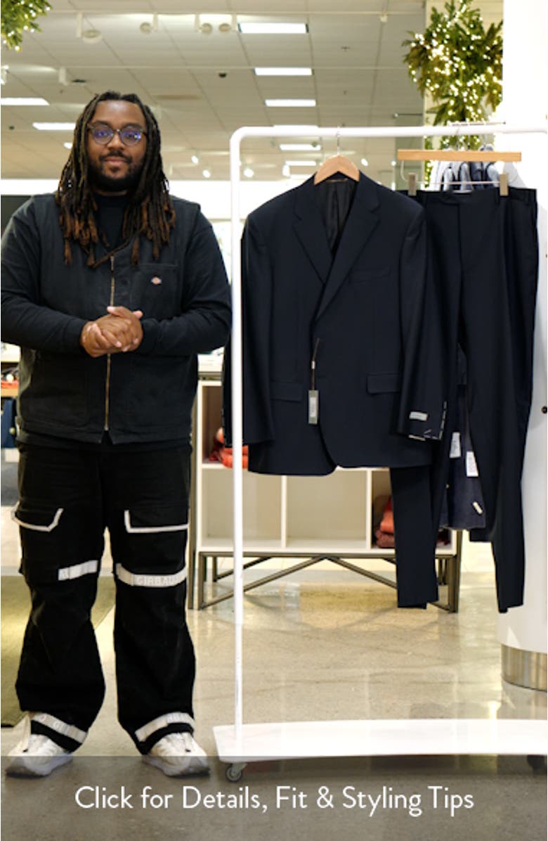 Siena Regular Fit Navy Pinstripe Wool Suit, sales video thumbnail