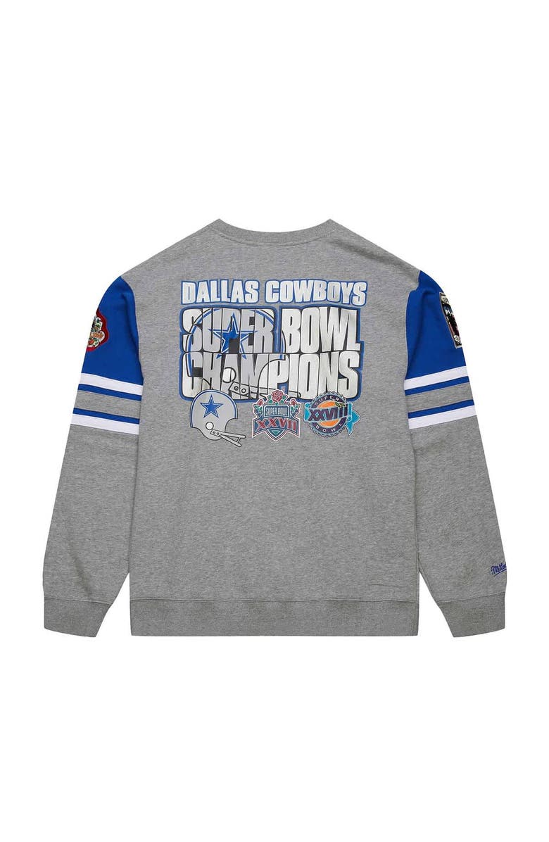 Mitchell & Ness Men's Mitchell & Ness Heather Gray Dallas Cowboys Vintage Logo Pullover Sweatshirt, Alternate, color, Heather Gray