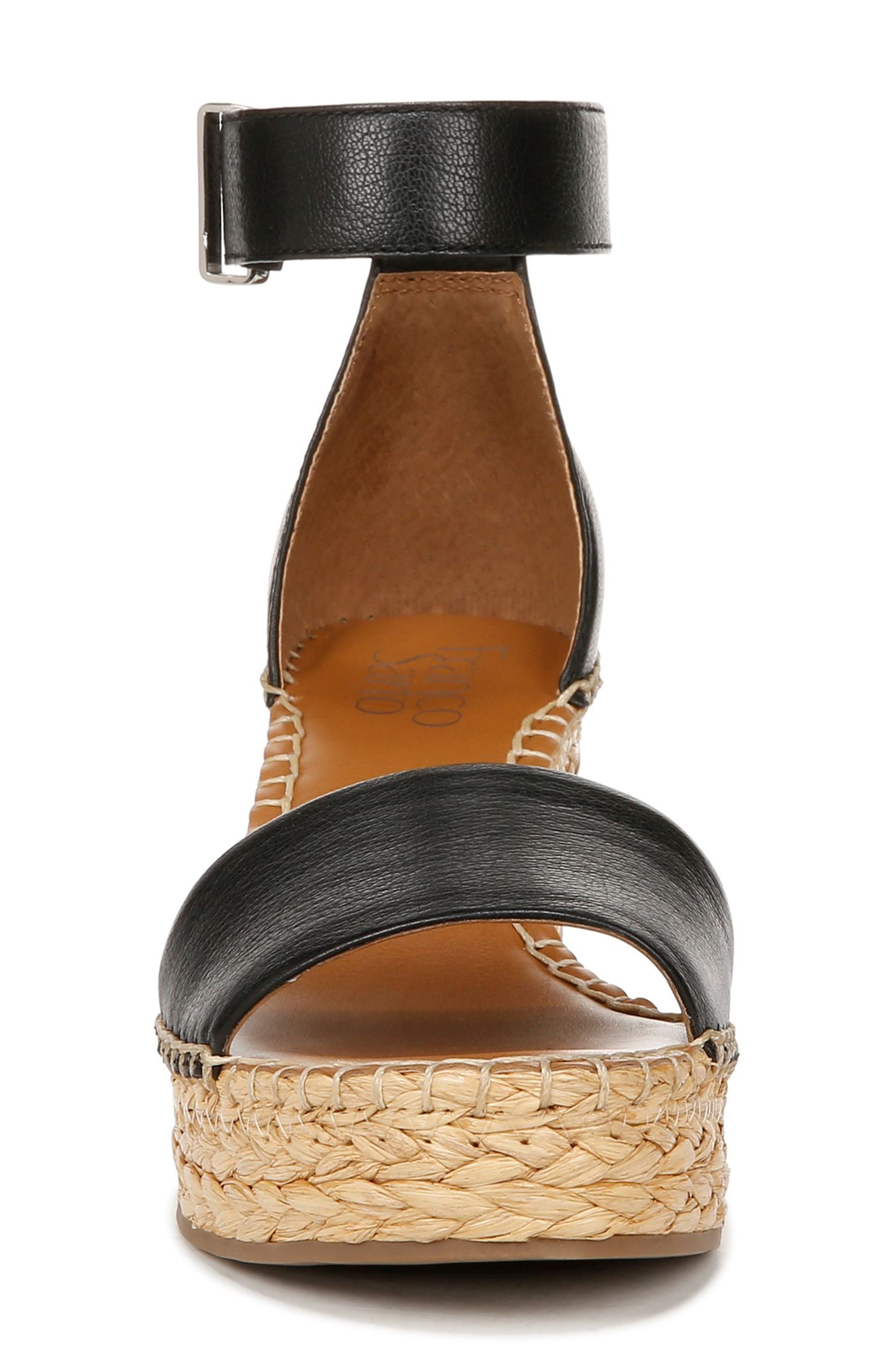 Franco Sarto Clemens Ankle Strap Platform Wedge Sandal, Alternate, color, Black