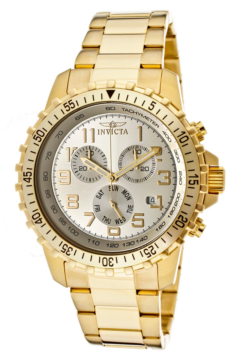 Specialty Chronograph Bracelet Watch, 45mm, Main, color, SILVER/ GOLD