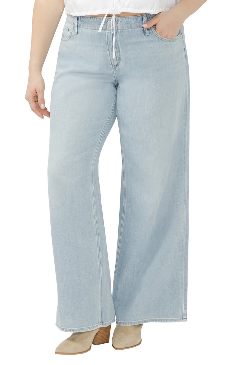 Silver Jeans Co. Suki Curvy Mid Rise Wide Leg Jeans, Main, color, 