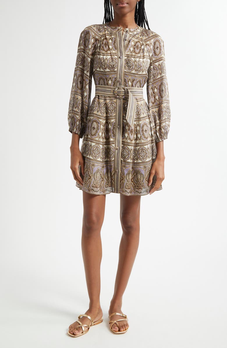 Veronica Beard Kumar Paisley Linen & Silk Dress, Main, color, 