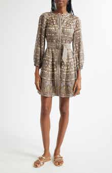 Veronica Beard Kumar Paisley Linen & Silk Dress
