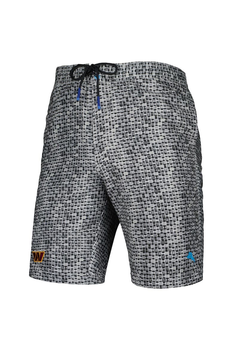 Men's Tommy Bahama Gray Washington Commanders Baja Geo Wave Swim Shorts, Alternate, color, Gray