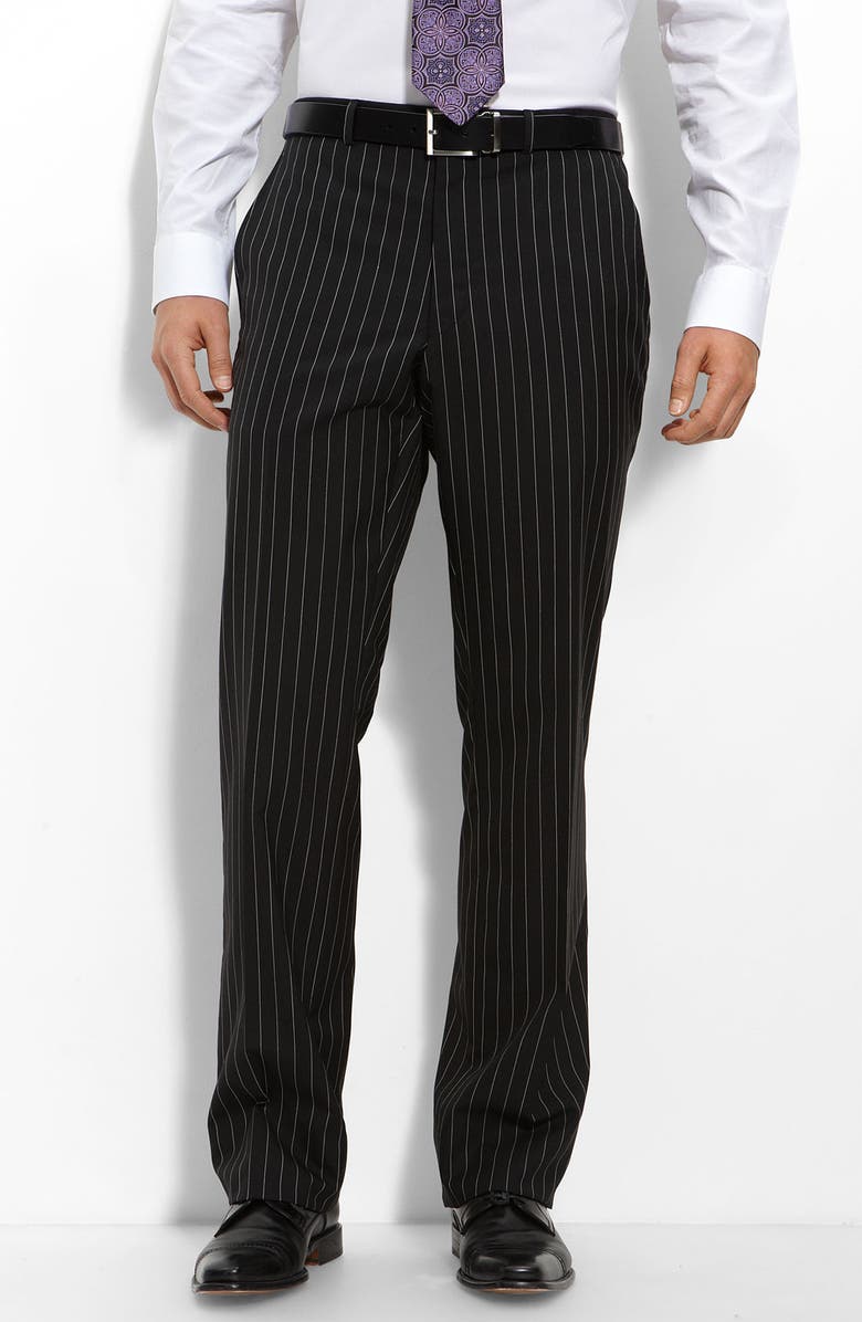 Ben Sherman Charcoal Pinstripe Wool Suit, Alternate, color, 