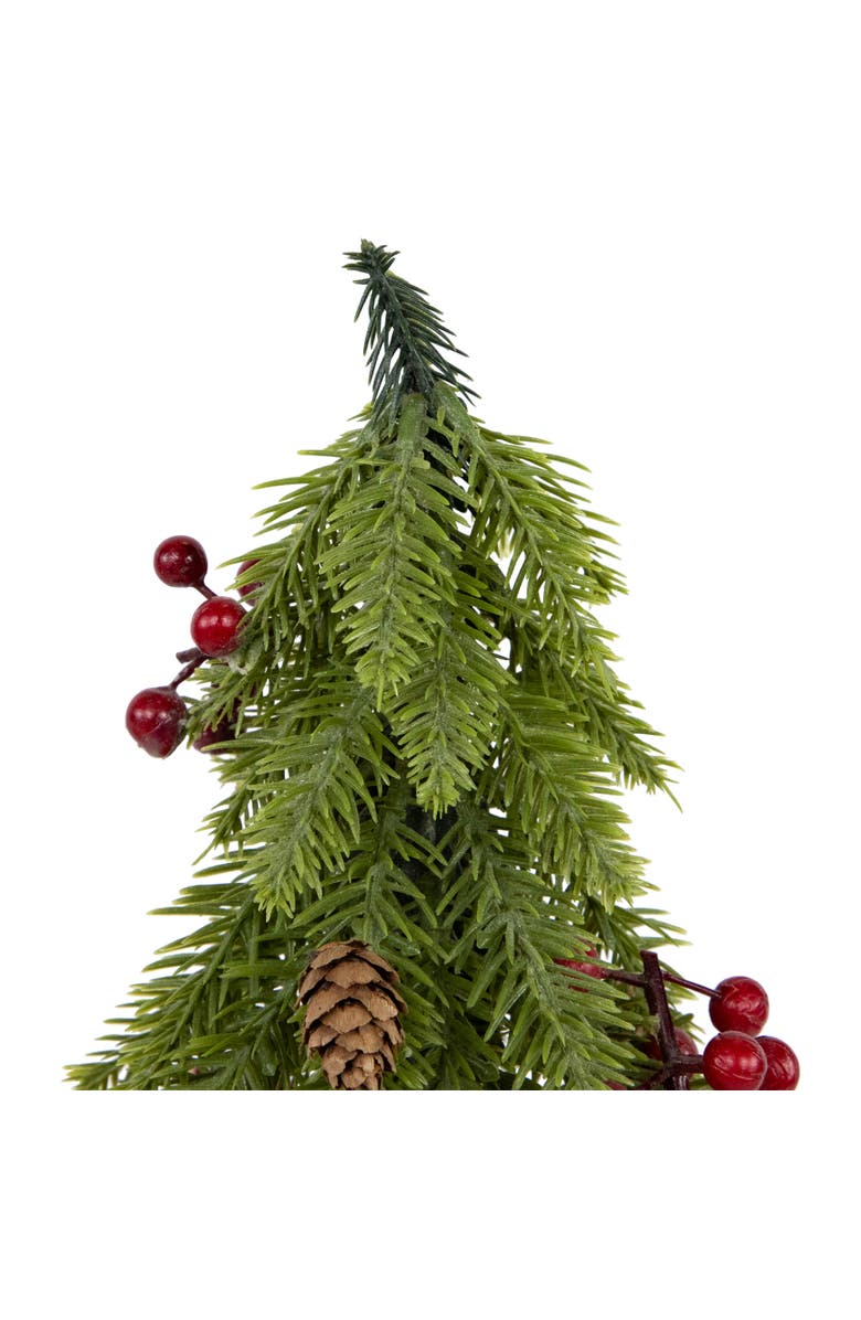 Northlight Mini Downswept Pine Artificial Christmas Trees with Pine Cones - 9" - Set of 3, Alternate, color, Green