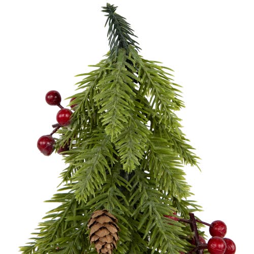 Northlight Mini Downswept Pine Artificial Christmas Trees With Pine Cones In Green