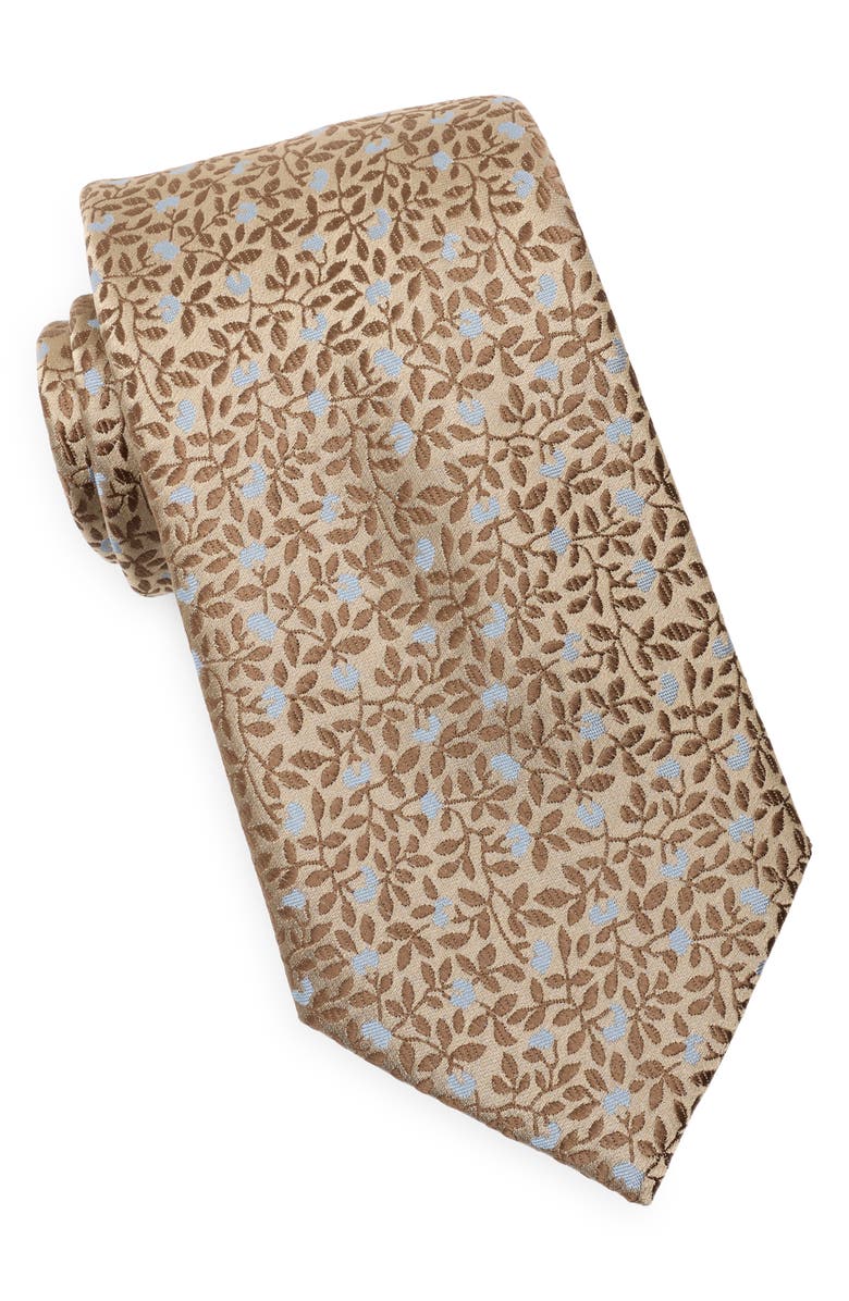 Michael Kors Floral Tie, Main, color, Camel
