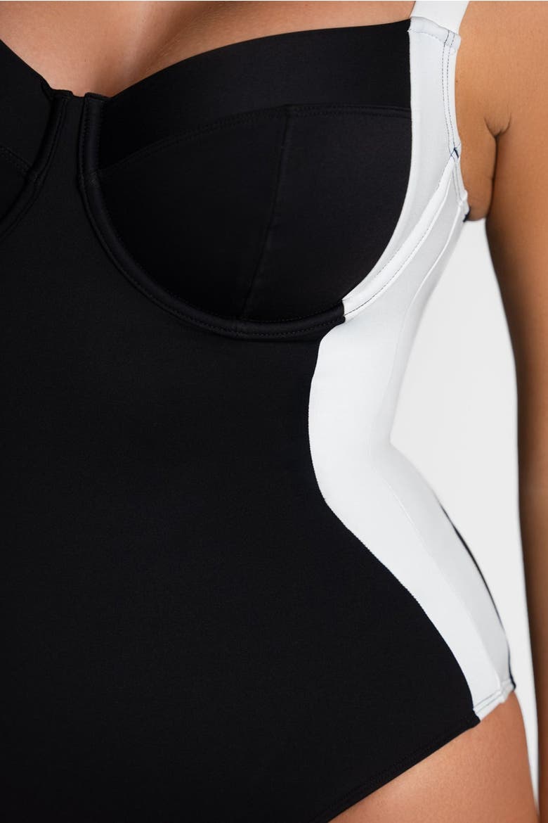 Mega Sculpting Underwire D/DD Cup One Peice Swimsuit, Alternate, color, Contour Black White