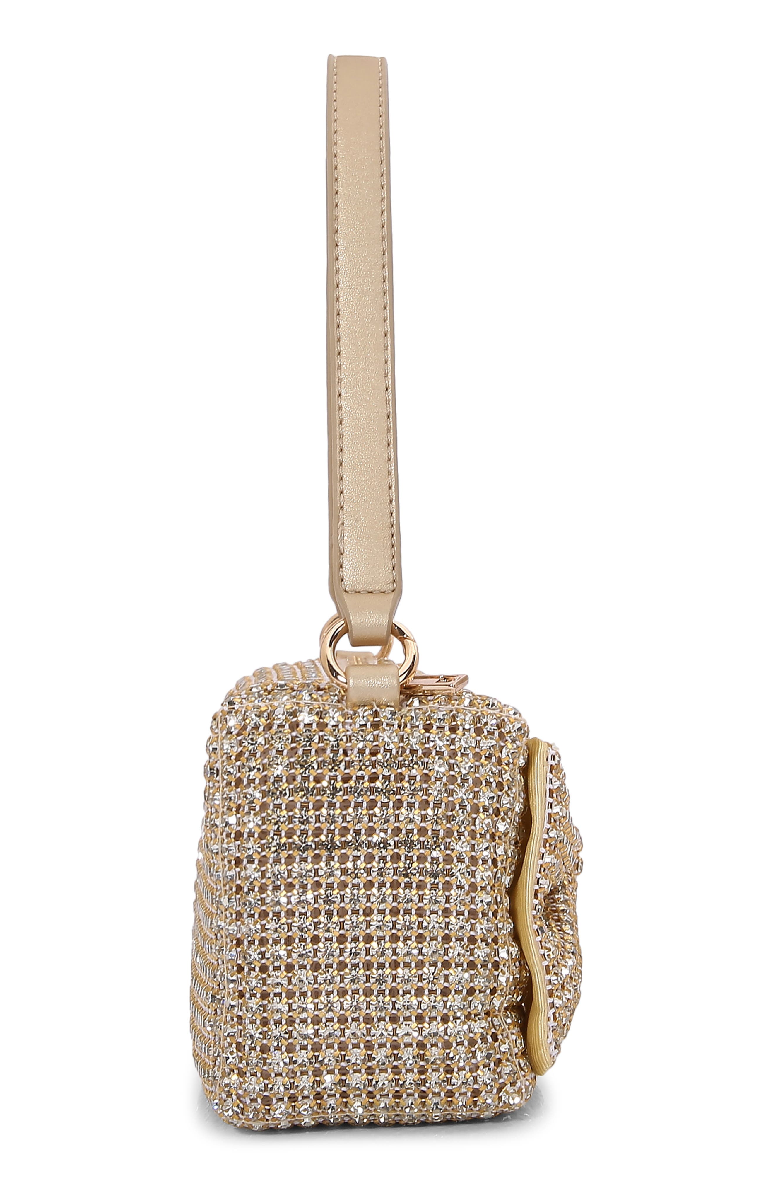 Rhinestone Bow Handheld Bag, Alternate, color, GOLD