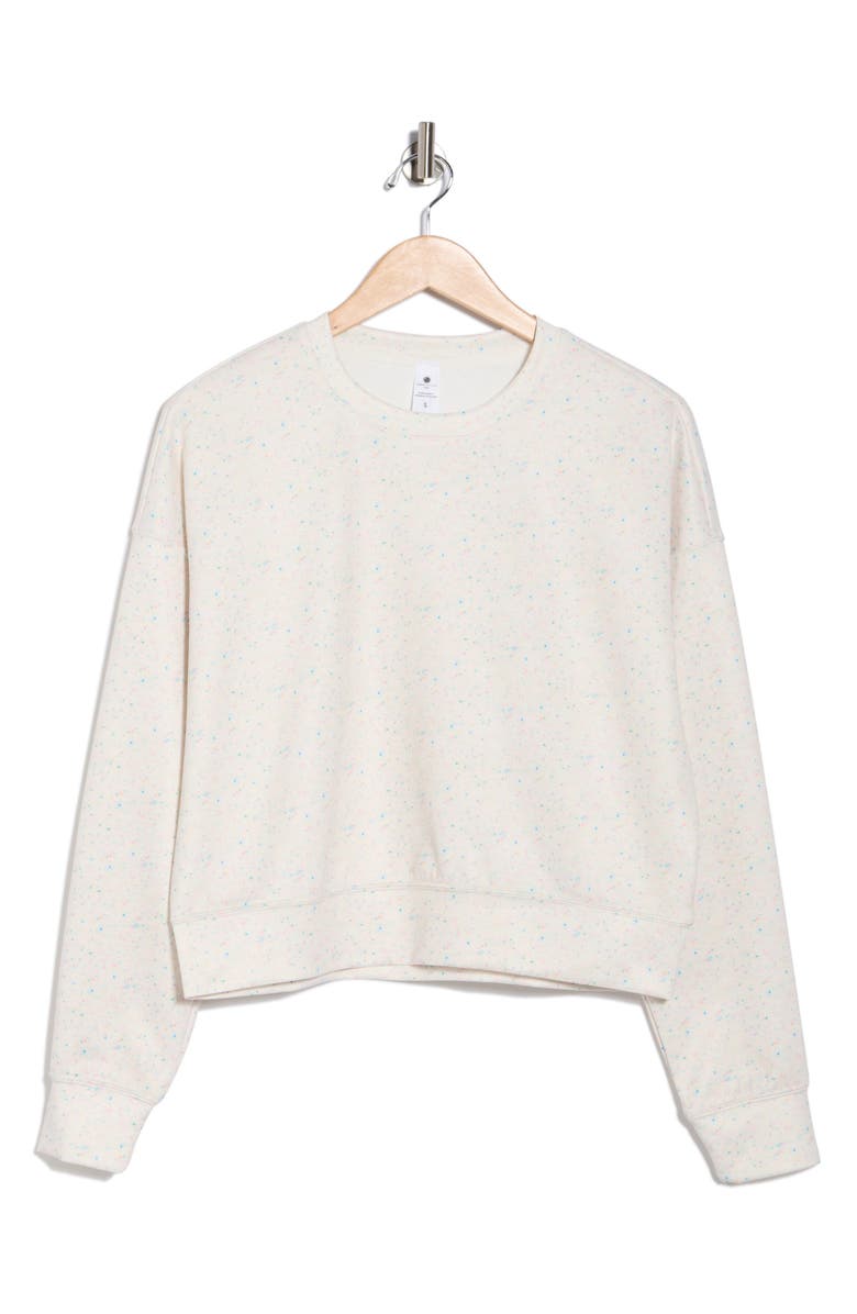 YOGALICIOUS Tranquility Confetti Scuba Knit Crewneck Pullover, Alternate, color, Sugar Swizzle Confetti