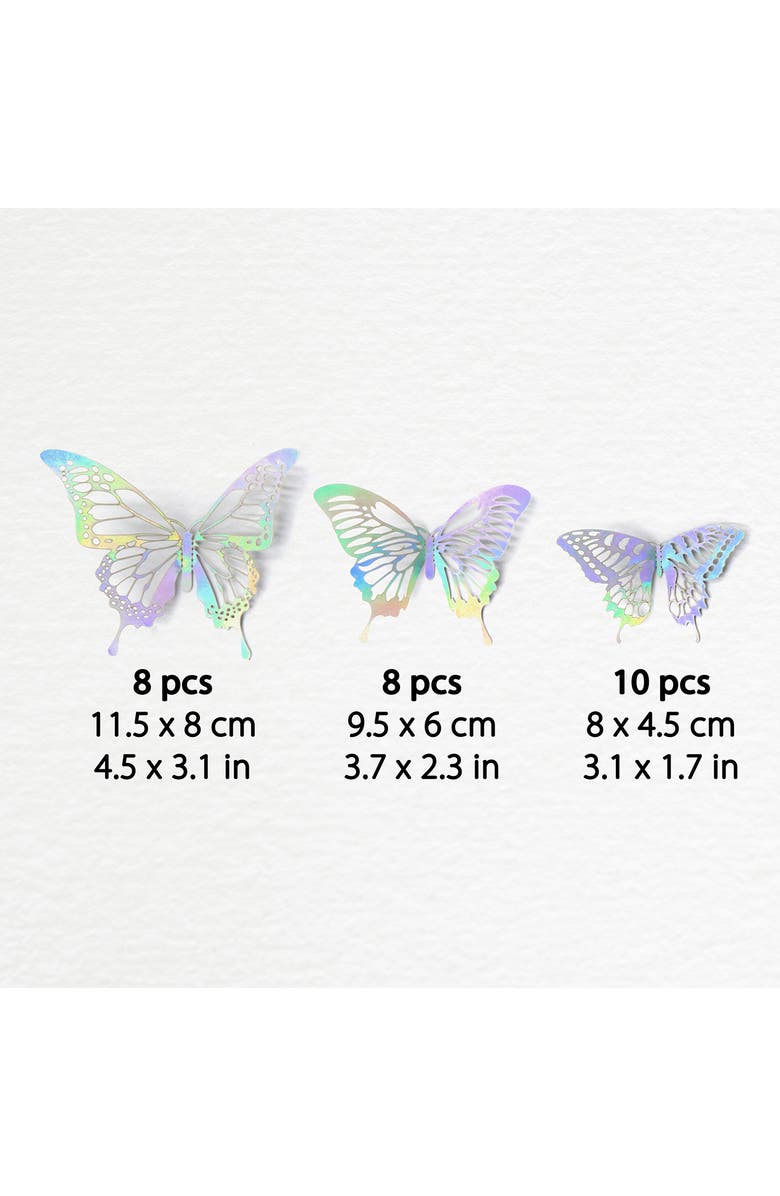 WALPLUS 3D Butterflies 78-Piece Wall Sticker, Alternate, color, 