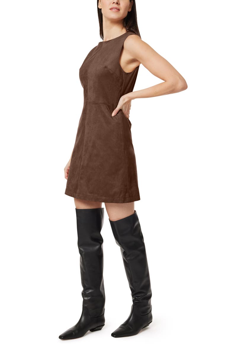 Suede Shift Dress, Alternate, color, DOWNTOWN BROWN