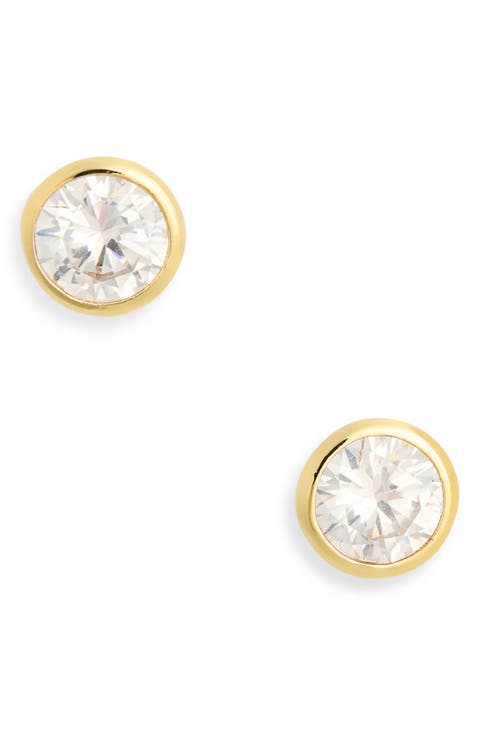Round Cubic Zirconia Stud Earrings