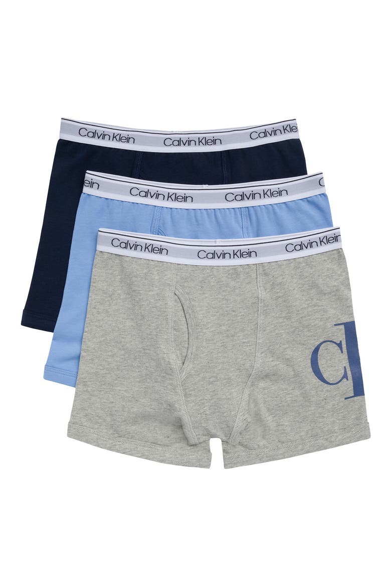 Kids' NYC Collection 3-Pack Assorted Stretch Cotton Boxer Briefs, Main, color, HEATHER GRY/BLUE DEST/BLACK