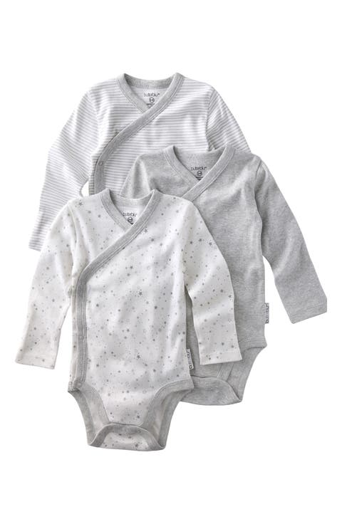 Sterling Side Snap Organic Cotton Assorted 3-Pack Bodysuits (Baby)