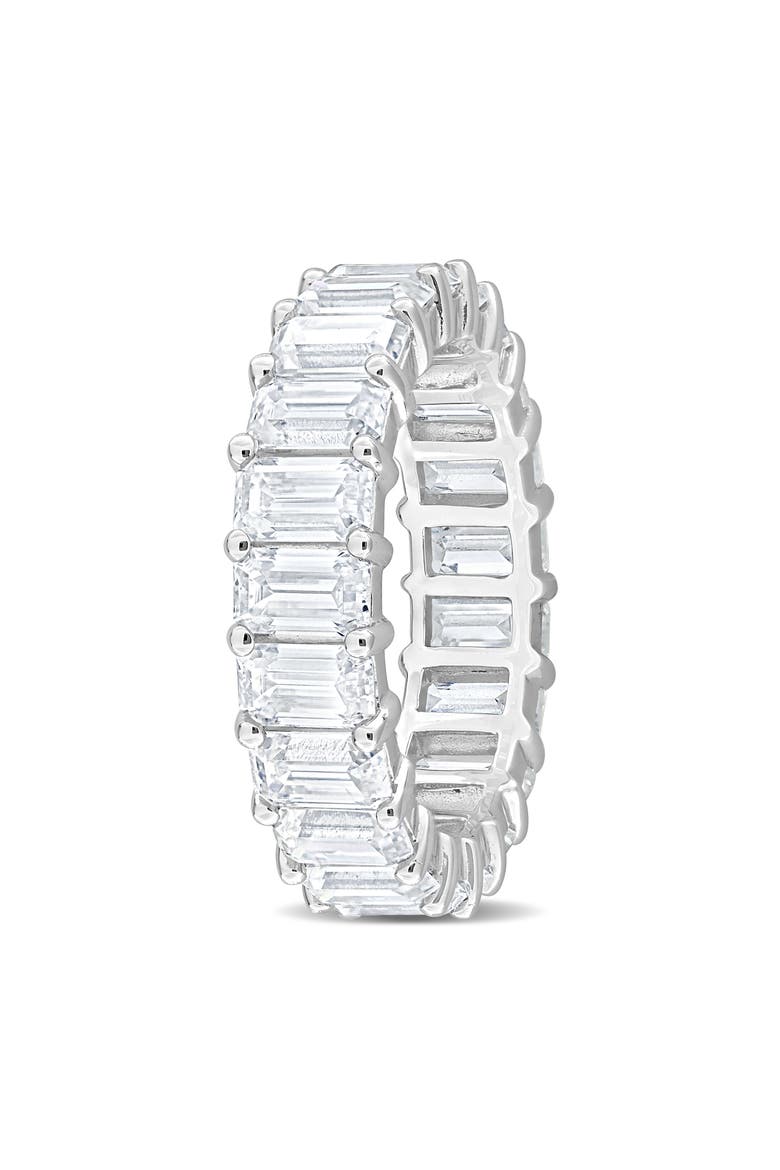 Emerald Cut Lab-Created Moissanite Eternity Band Ring, Alternate, color, WHITE