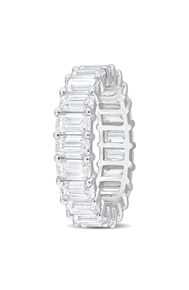 DELMAR Emerald Cut Lab-Created Moissanite Eternity Band Ring, Alternate, color, White