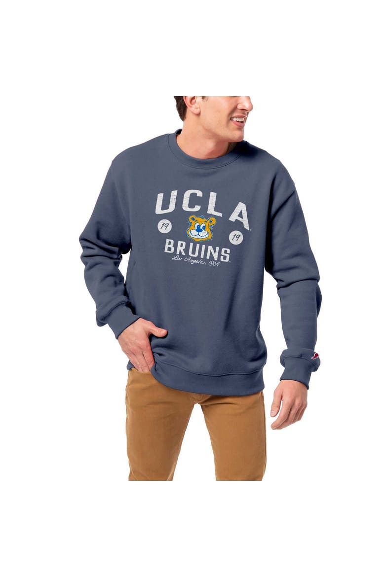 Men's League Collegiate Wear Heather Navy UCLA Bruins Bendy Arch Essential Pullover Sweatshirt, Alternate, color, Navy