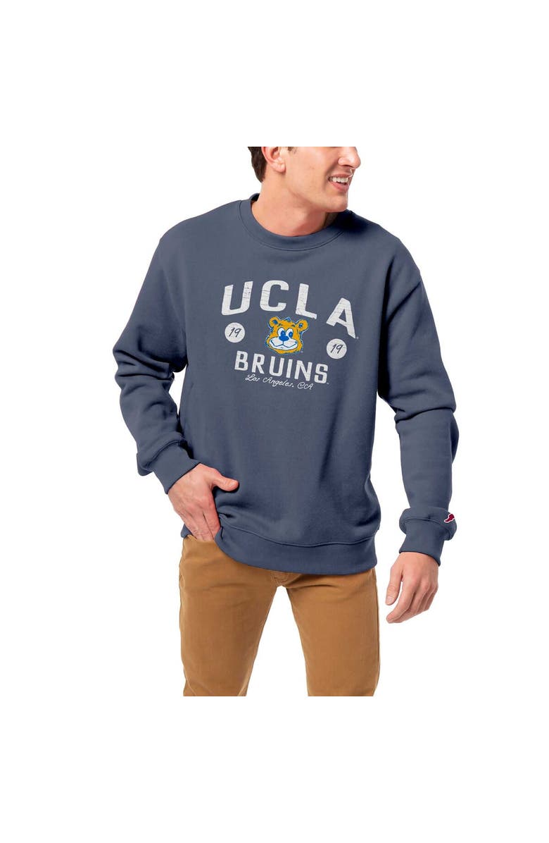 LEAGUE COLLEGIATE WEAR Men's League Collegiate Wear Heather Navy UCLA Bruins Bendy Arch Essential Pullover Sweatshirt, Alternate, color, Navy