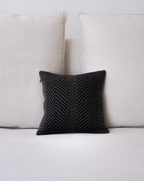 Voz Chevron Pillow Small In Pewter/black