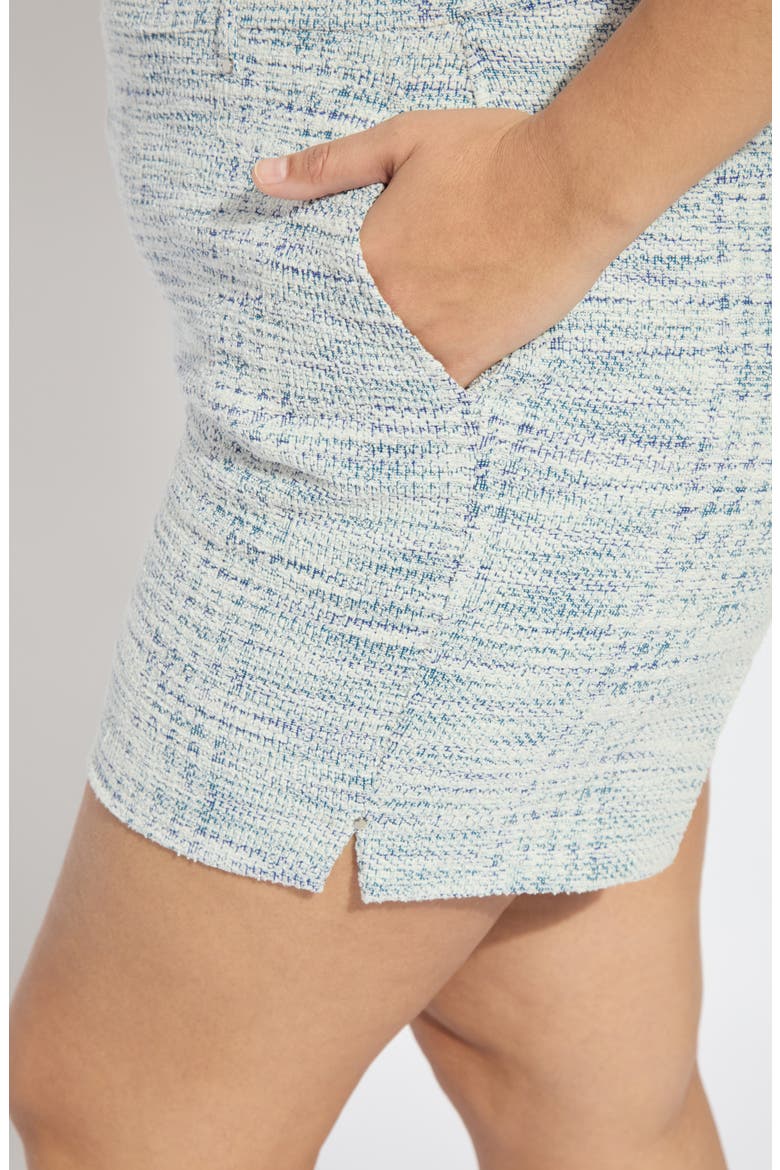Lily Pull-On Mid Thigh Summer Tweed Shorts, Alternate, color, AZZURO TWEED