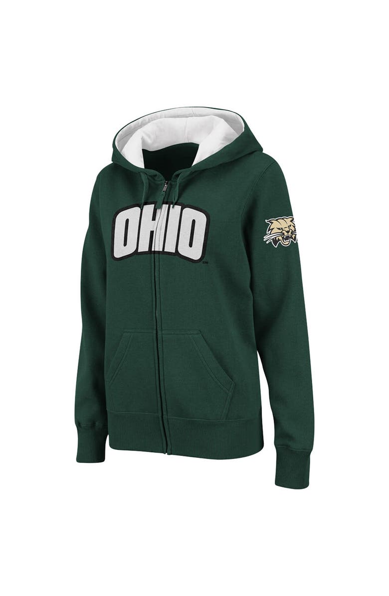 COLOSSEUM Women's Stadium Athletic Green Ohio Bobcats Arched Name Full-Zip Hoodie, Alternate, color, Green