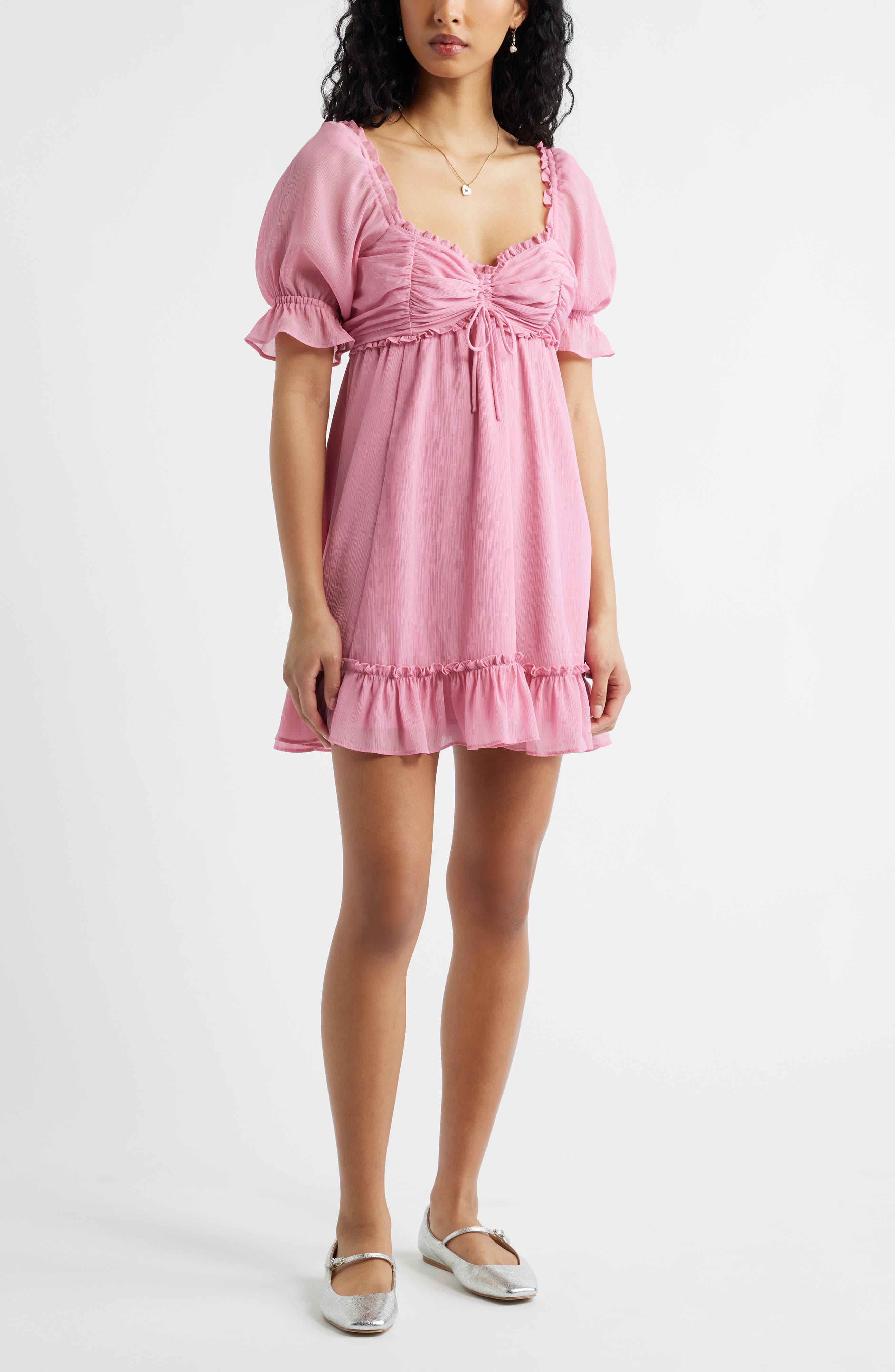 Chiffon Babydoll Minidress - image 3