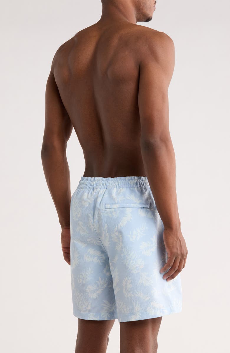 Nordstrom 7-Inch Seersucker Swim Trunks, Alternate, color, Blue Breeze Loose Leaves