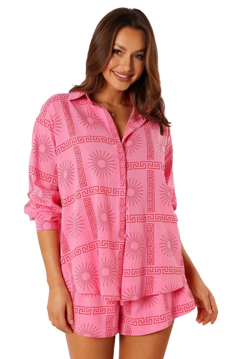 Petal & Pup Penny Cotton Button-Up Shirt & Shorts Set, Alternate, color, 