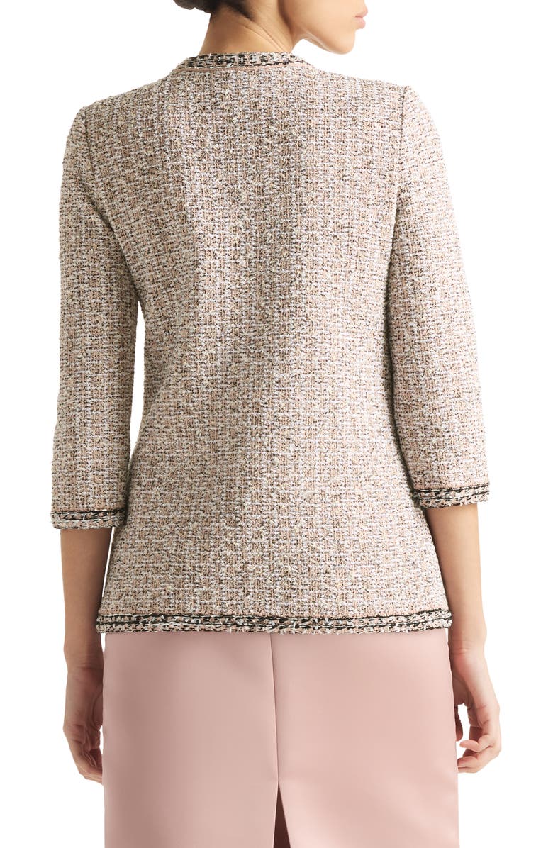 St. John Collection Three-Quarter Sleeve Tweed Jacket, Alternate, color, 
