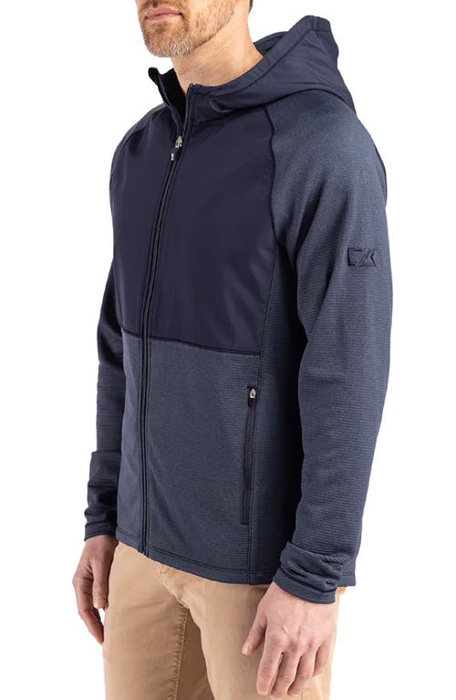 Cutter & Buck Peshastin Fleece Hybrid Jacket In Navy Blue Heather