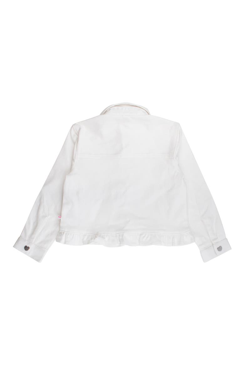 Kids' Ruffle Hem Denim Jacket, Alternate, color, WHITE