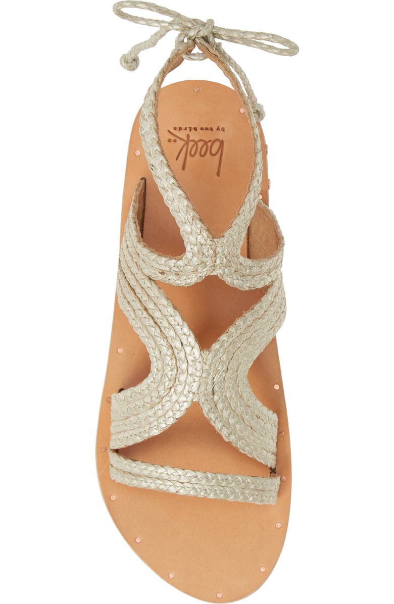 Beek Cuckoo Ankle Tie Sandal, Alternate, color, Platinum/Natural