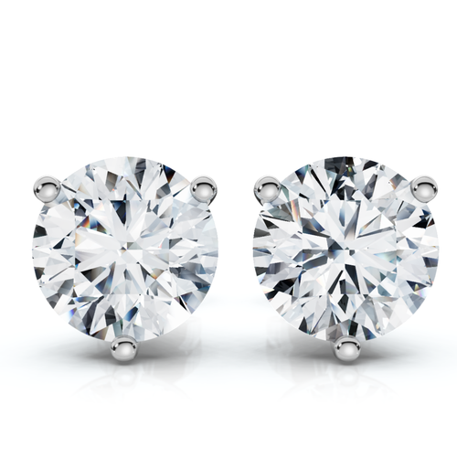 Bliss Diamond 1.50ct Tw Round Diamond Martini Studs 3-prong 14k Gold Lab Grown In 14k White Gold