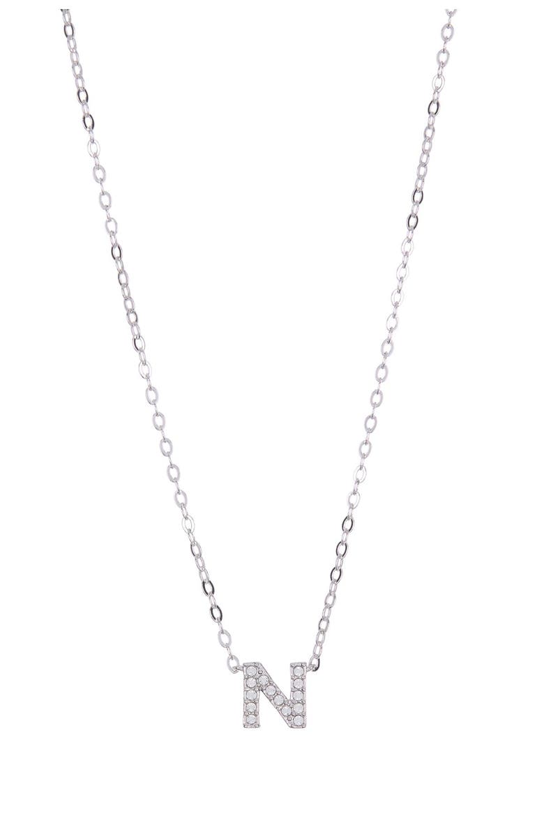 Nadri Pave CZ Initial Pendant Necklace, Alternate, color,
