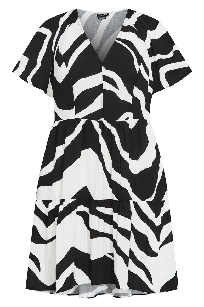 Abstract Print Minidress, Alternate, color, MONO SWIRL
