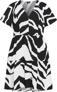 City Chic Abstract Print Minidress