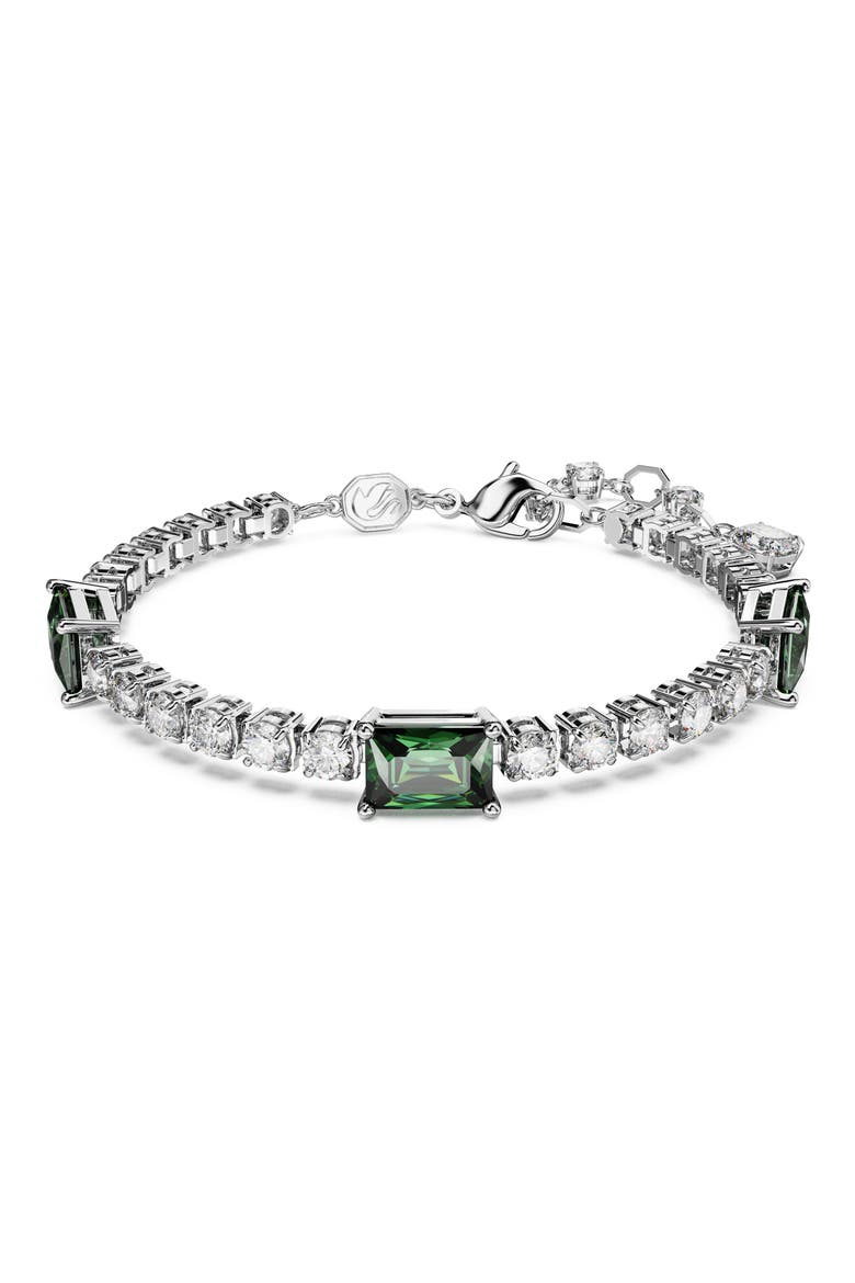 Matrix Crystal Tennis Bracelet, Main, color, GREEN