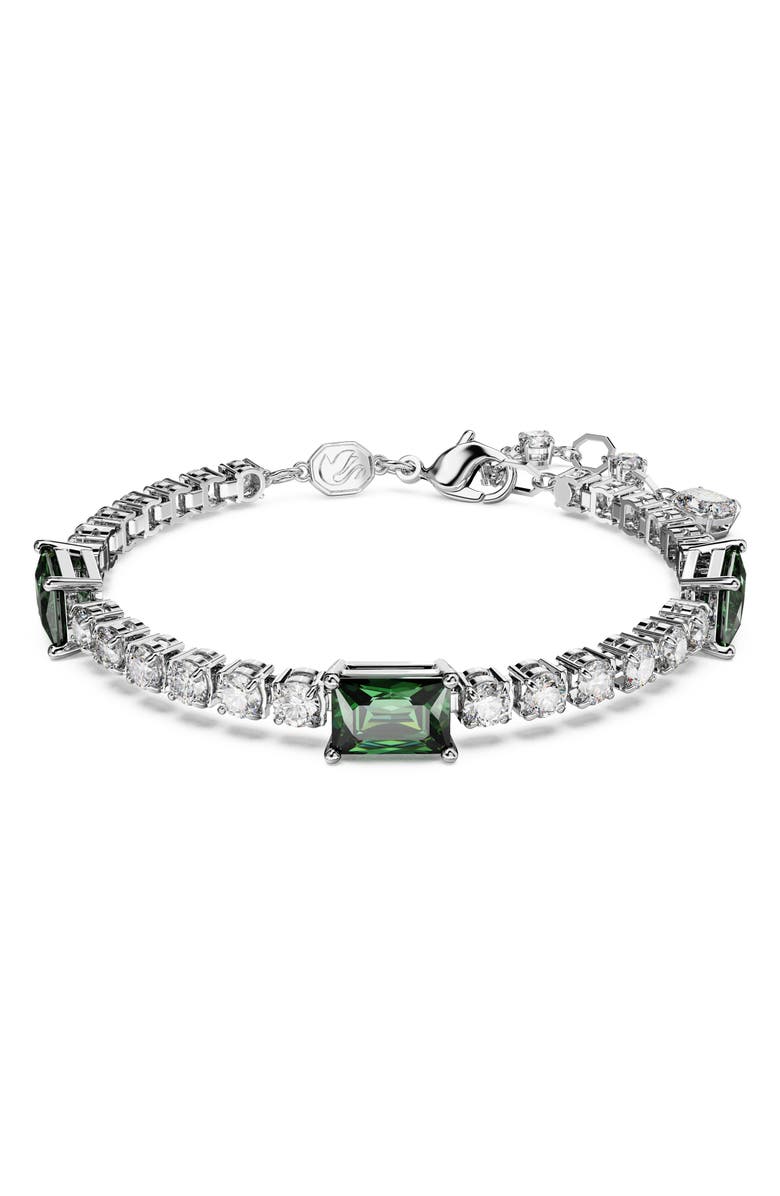 Swarovski Matrix Crystal Tennis Bracelet, Main, color, Green