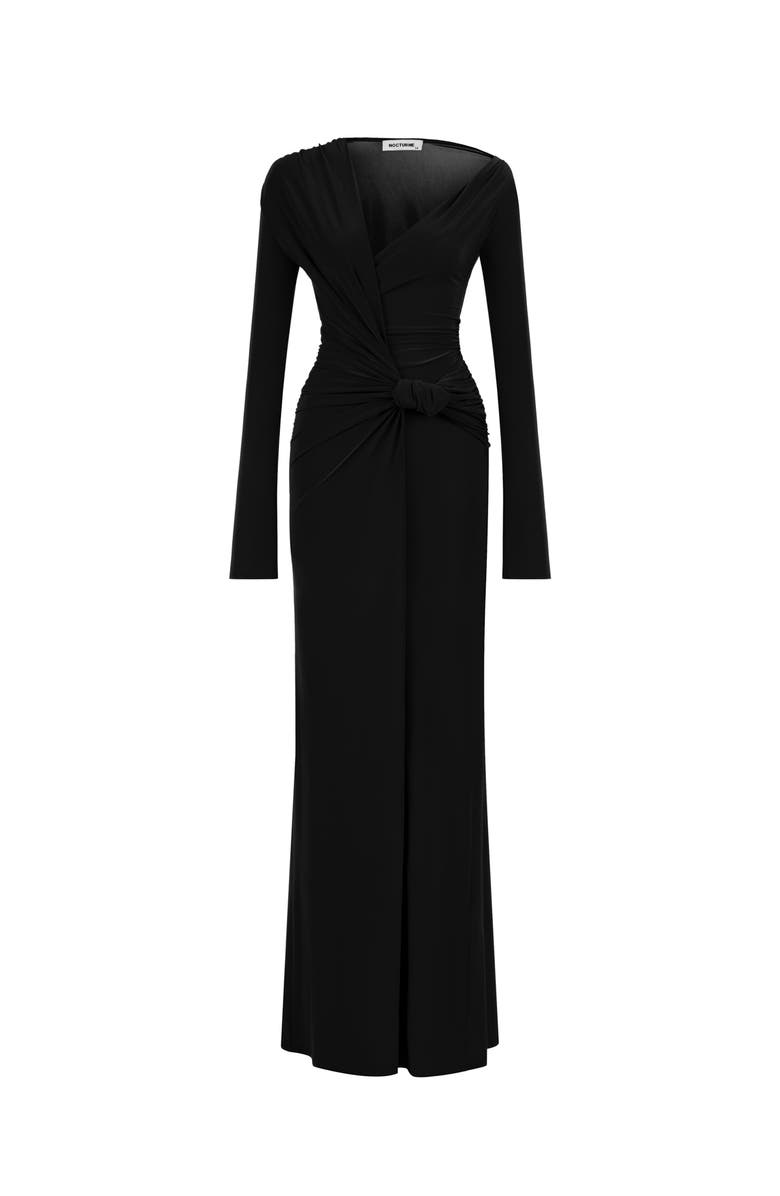 Nocturne Knotted Long Dress, Alternate, color, 