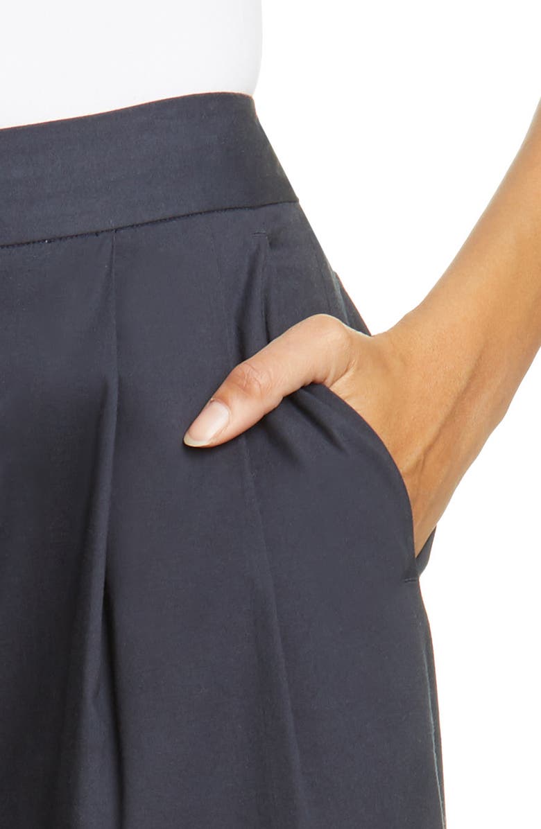 Adam Lippes Pleated Floral Print Stretch Poplin Culottes, Alternate, color,