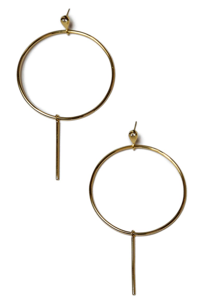 Teardrop Hoop Earrings, Main, color, GOLD