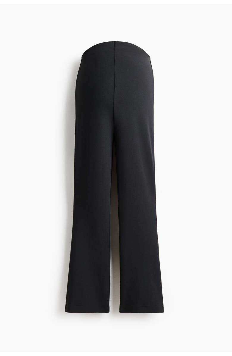 H&M Mama Flared Interlock Trousers, Main, color, Black
