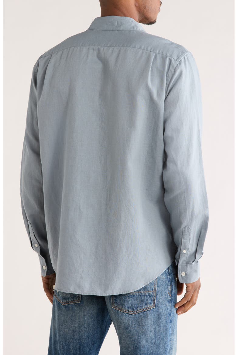 Classic Fit Linen Blend Button-Up Shirt, Alternate, color, CHALK BLUE