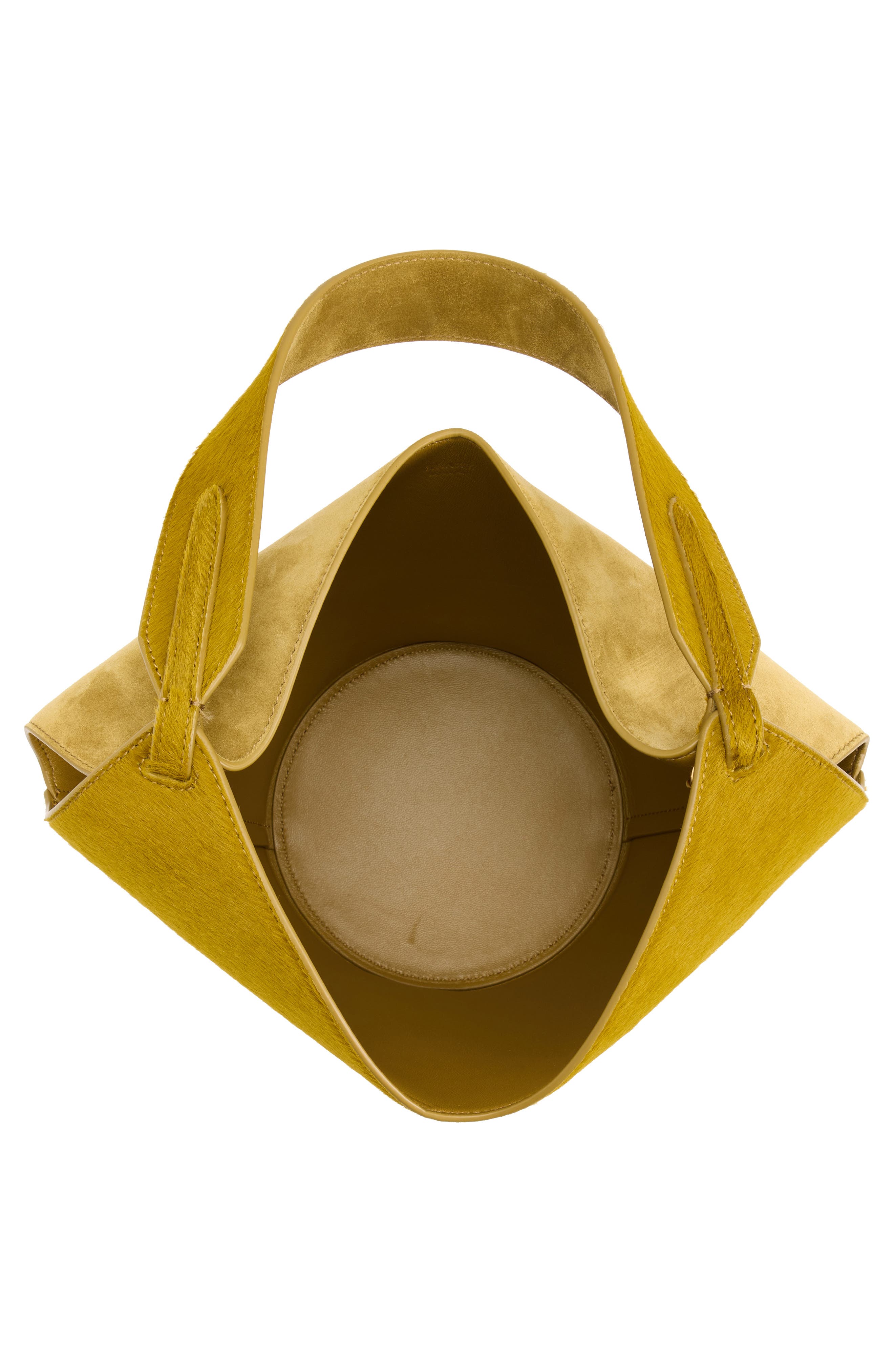 Lotus Mini Genuine Calf Hair & Suede Tote, Alternate, color, GOLDEN OLIVE