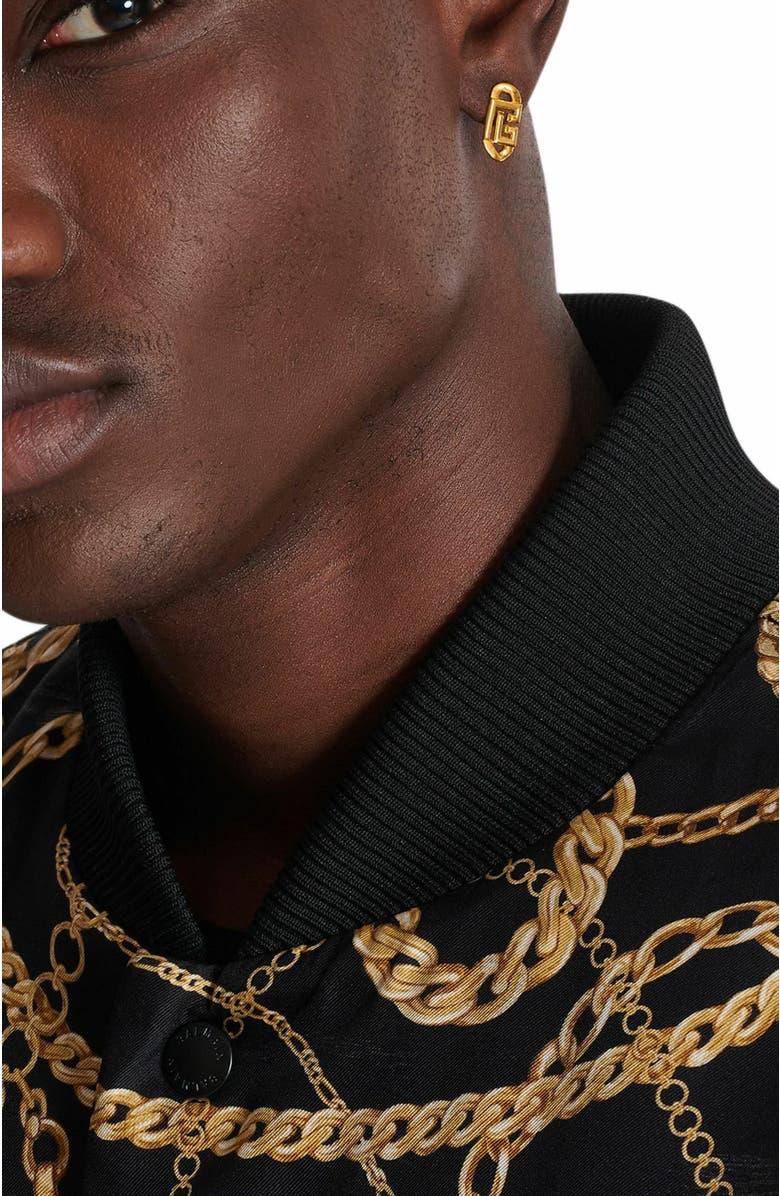 Balmain Sync Pb Brass Earrings, Alternate, color, Gold