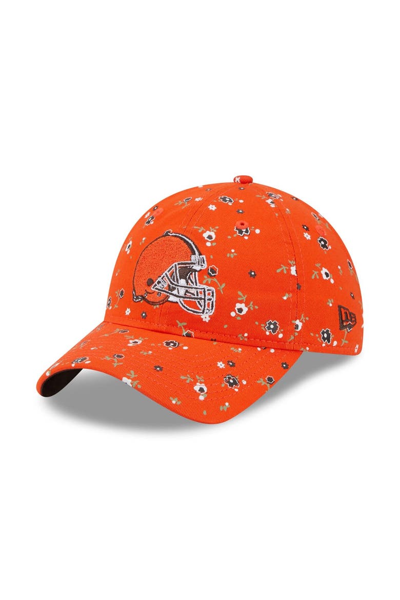 Women's New Era Orange Cleveland Browns  Floral 9TWENTY Adjustable Hat, Main, color, Orange