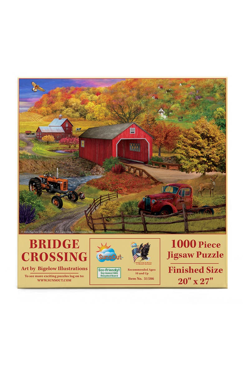 Bridge Crossing 1000 piece Jigsaw Puzzle for Adults, Alternate, color, Multicolor