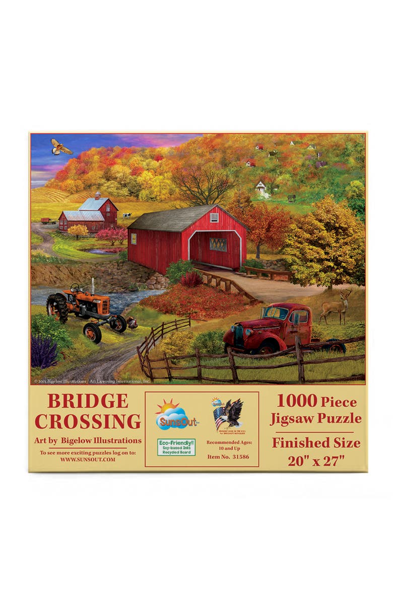 Sunsout Bridge Crossing 1000 piece Jigsaw Puzzle for Adults, Alternate, color, Multicolor